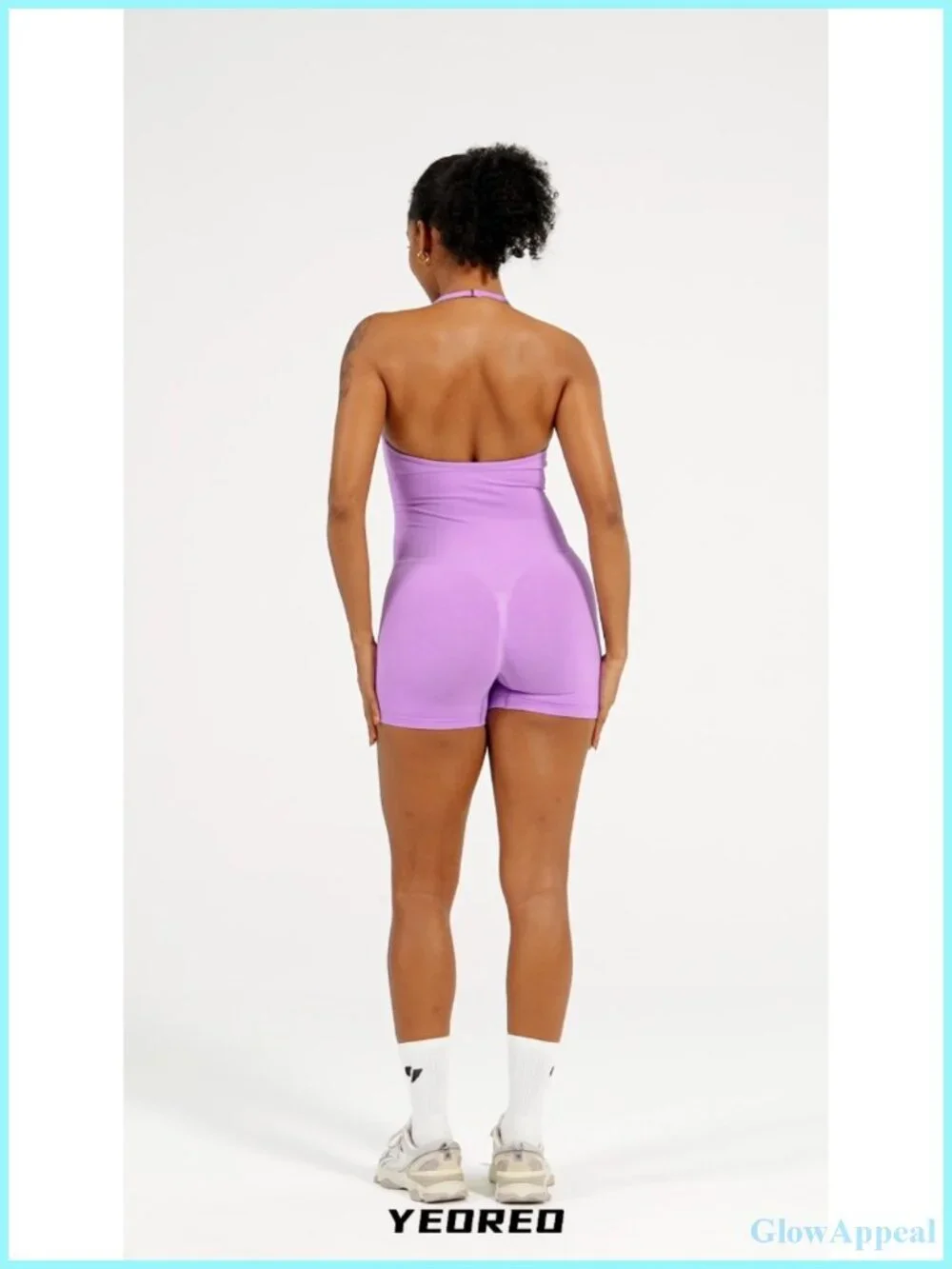Women's Halter Backless Seamless Workout Jumpsuit Romper
